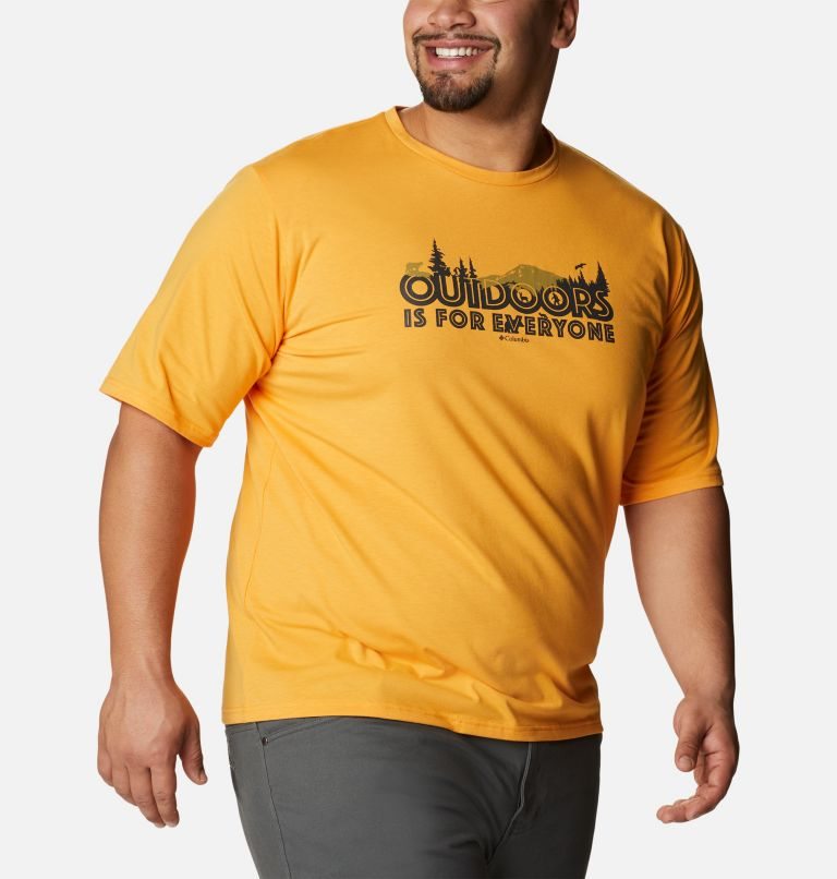 Men's Columbia Sun Trek Short Sleeve Graphic T Shirts Mango | Plus Size CA-GL43C